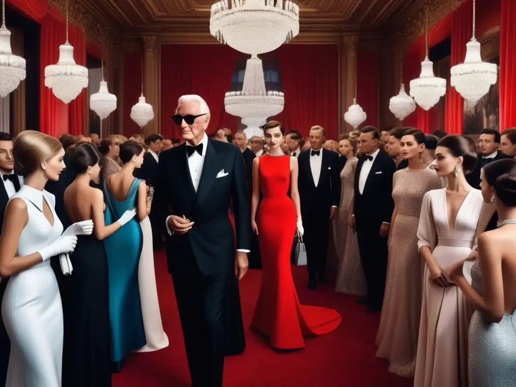 Icono de la moda: Audrey Hepburn y Givenchy en evento glamuroso Alianza icónica Audrey Hepburn Givenchy en evento de moda glamuroso con vestuario elegante y paparazzi capturando el momento