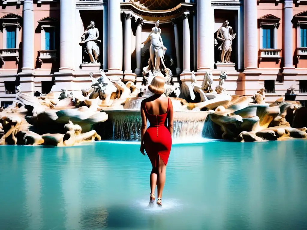 Anita Ekberg en la Fontana di Trevi, influencia moda La Dolce Vita