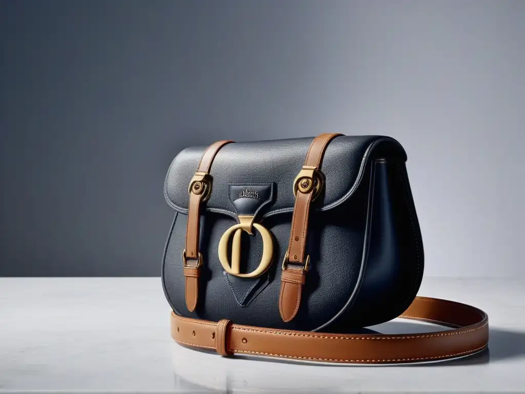 Bolso Dior Saddle Bag vintage: lujo y diseño atemporal Bolso Dior vintage en mármol, detallado diseño y logo icónico