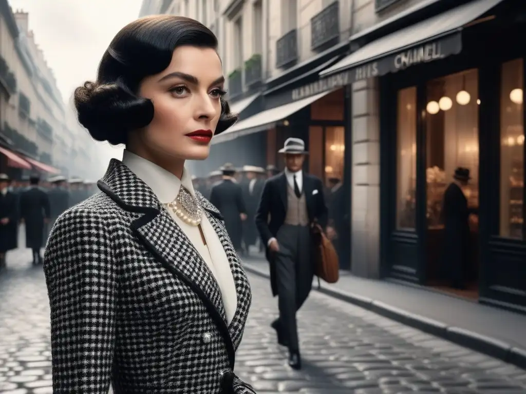 Coco Chanel revolucionando la moda del siglo XX, elegante paseo por París en los años 20