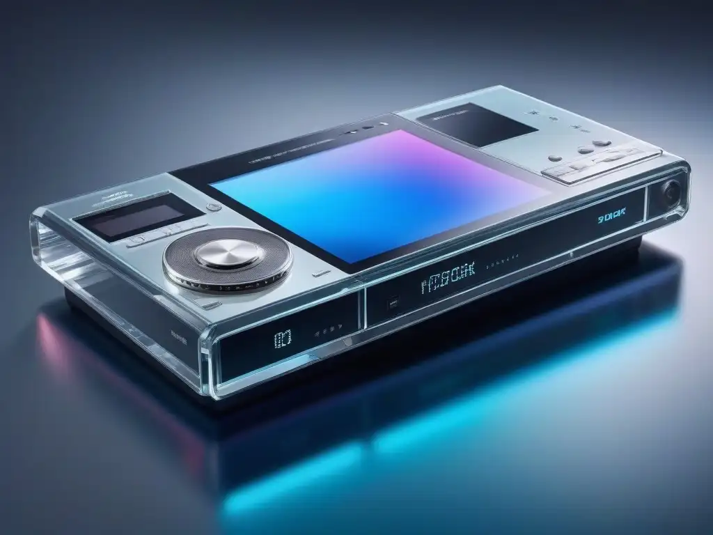 Accesorios tecnológicos icónicos de los 2000: una oda al retrofuturismo Una colección de accesorios retro moda siglo XX en una imagen vibrante y detallada