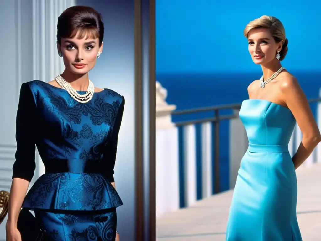 Íconos de la moda: Audrey Hepburn vs Una comparativa icónica de vestidos de noche: Audrey Hepburn en Givenchy y Lady Di en Versace en Cannes