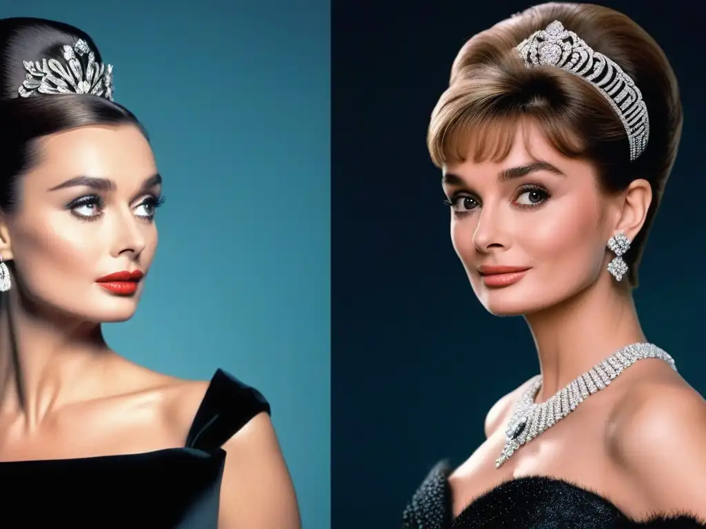 Iconos de moda: Audrey Hepburn vs Lady Diana en sus vestidos de gala más icónicos Comparativa de icónicos vestidos noche de Audrey Hepburn y Lady Diana, reflejando elegancia y distinción