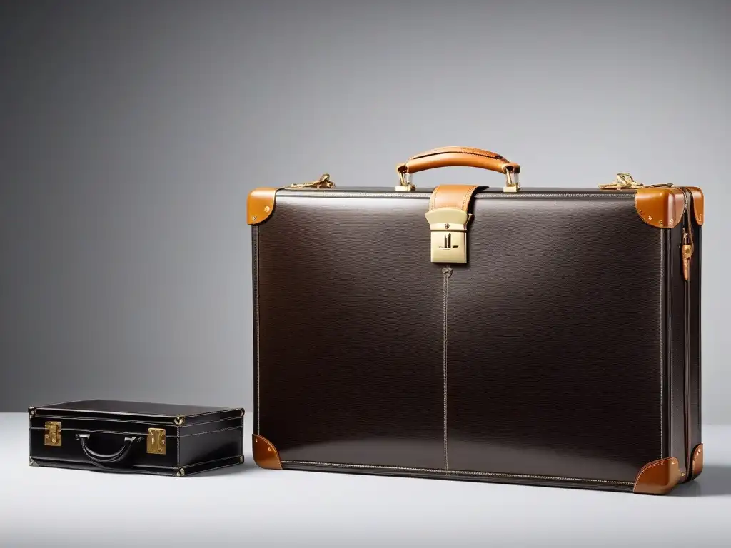 Comparación de Maletines Vintage: Montblanc vs Comparativa maletines retro clase alta: Montblanc de los 90s vs Louis Vuitton de los 80s, lujo y elegancia atemporales en imagen detallada