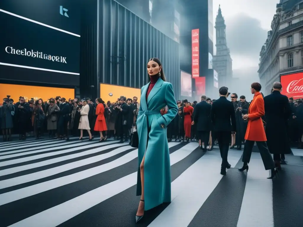 Desfile de moda en la ciudad: influenciadores y tendencias Desfile de editoriales de moda estilos icónicos en la bulliciosa Semana de la Moda