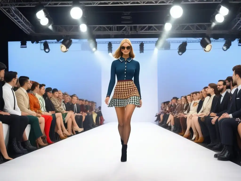 Desfile de moda de los 60: minifaldas y rebeldía Desfile de moda retro de los años 60 con minifaldas icónicas y accesorios mod, historia minifalda moda retro