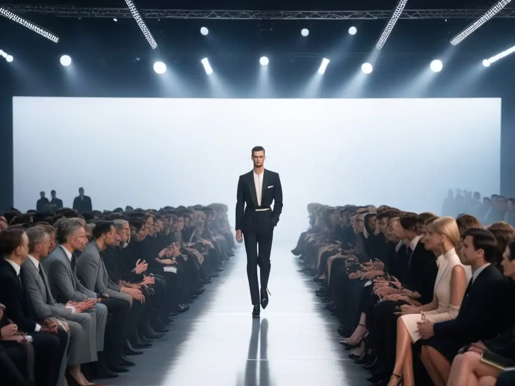 Desfile de moda retro de los años 80 con estética minimalista Calvin Klein siglo XX