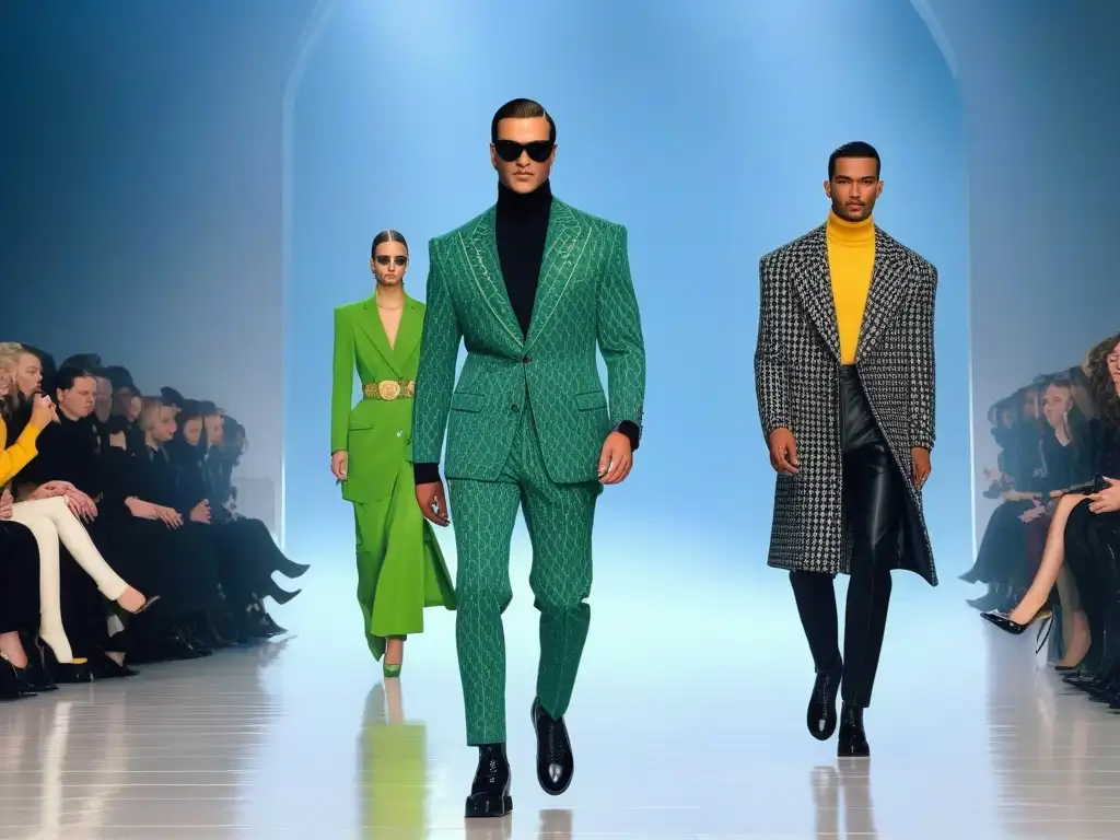 Desfile de moda de los 90 con diseños icónicos y extravagantes Desfile de moda retro de los años 90 con diseños icónicos de Versace, Calvin Klein y Marc Jacobs