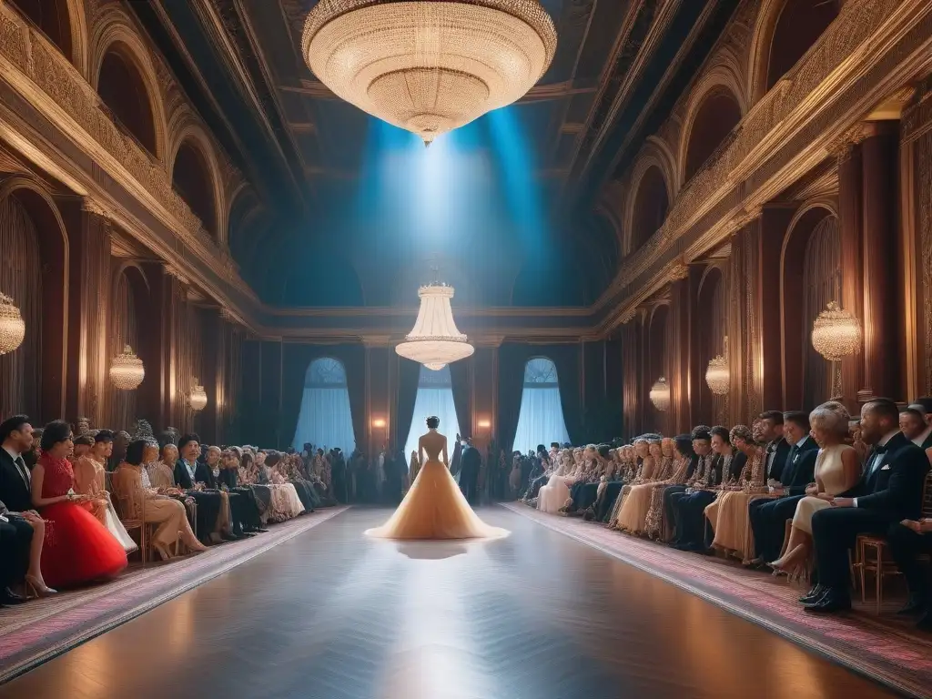 Desfile de moda retro en salón vintage con diseñadores tendencia moda retro