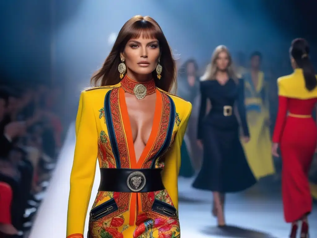 Desfile de Moda Versace de los 90 con Naomi Campbell y Cindy Crawford Deslumbrante desfile de moda retro Versace años 90 con supermodelos y diseños extravagantes
