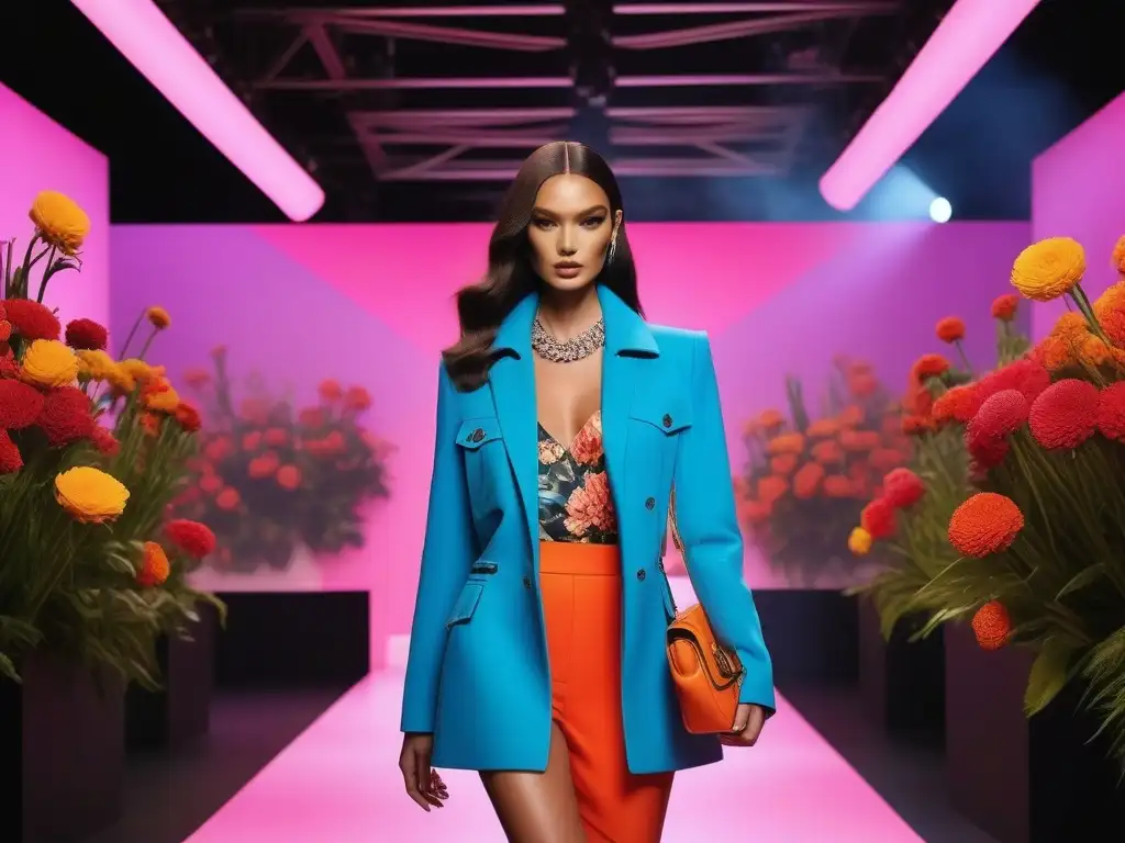 Deslumbrante desfile de moda retro con estampados de arte pop, modelos seguros y energía vibrante