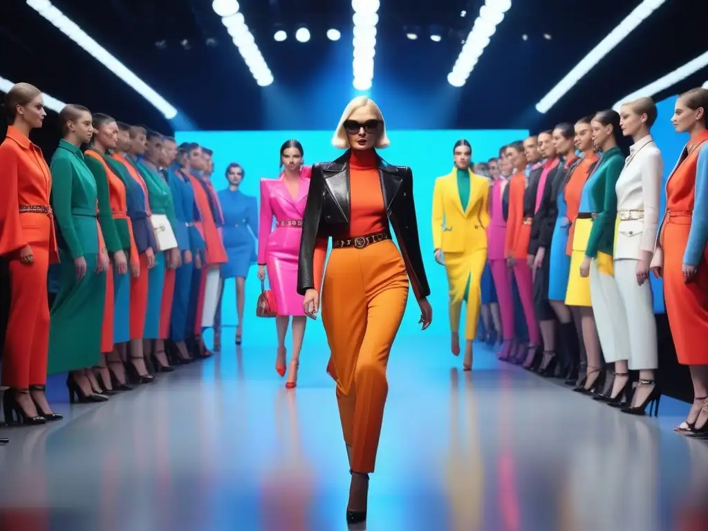 Deslumbrante pasarela de moda retro con inspiración en arte pop