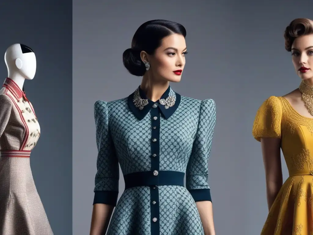 Timeline de moda vintage: de los años 20 a los 90 Evolución detallada de la moda vintage a lo largo del siglo XX, mostrando accesorios y estilos icónicos de cada década