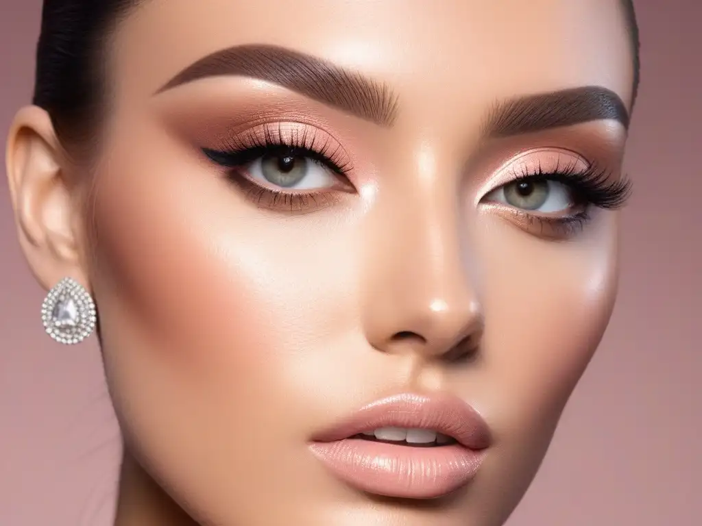 Maquillaje icónico de los 90s y 2000s: Detalles retro en alta definición Detalle impresionante de maquillaje retro de los 90s y 2000s con tendencias icónicas