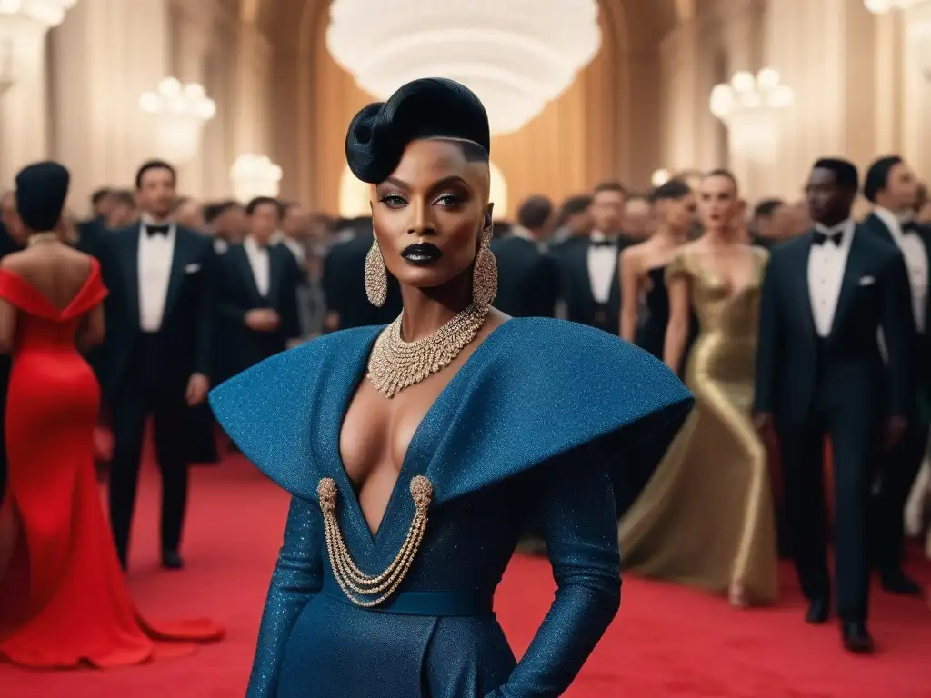 Época dorada de la moda: Met Gala de los 80 Una escena glamorosa de la alfombra roja del Met Gala en los años 80 con Madonna, Prince y Grace Jones