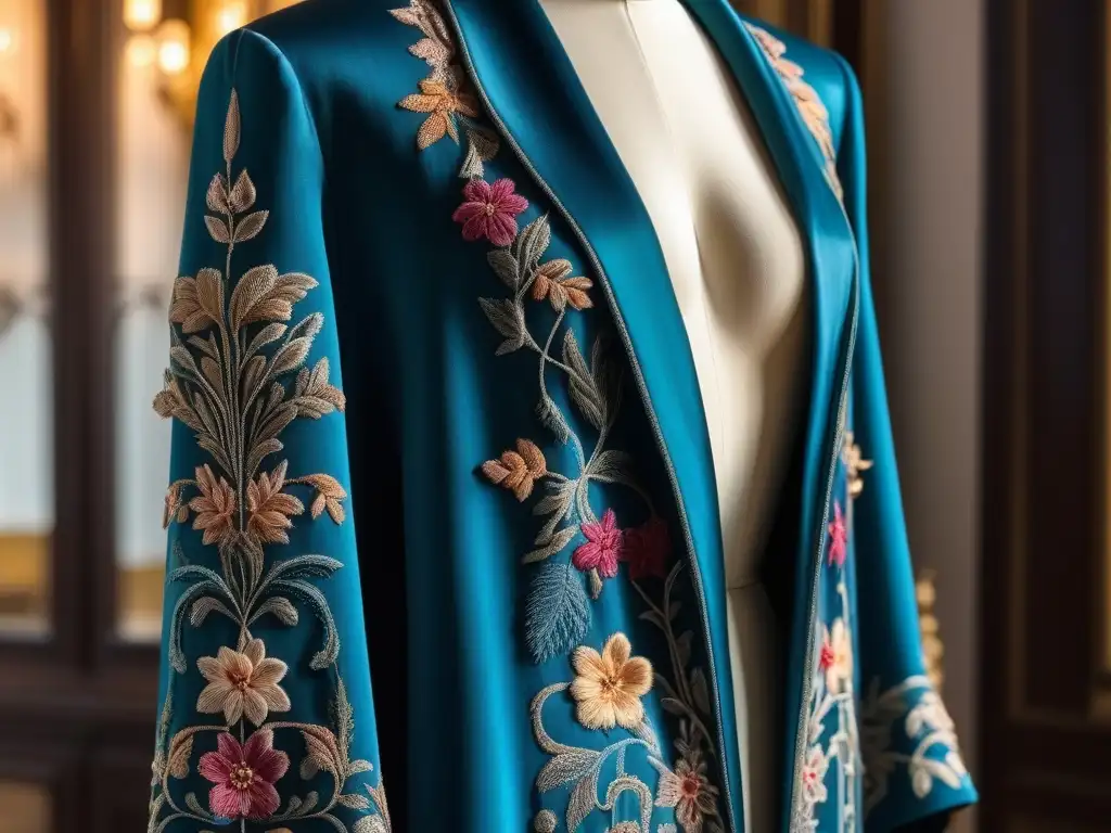 Exquisito abrigo 'La Perse' de Paul Poiret en detallado 8k Exquisito abrigo de noche 'La Perse' de Paul Poiret en atelier vintage iluminado, moda retro del siglo XX