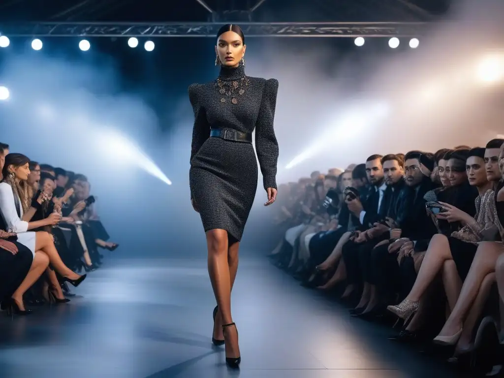Desfile de moda impactante: elegancia y escándalo Fascinante desfile de moda con controversias en eventos de moda, donde la elegancia y el escándalo se entrelazan en la pasarela