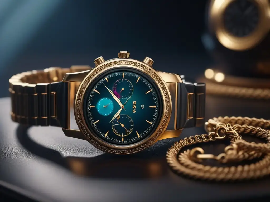 Reloj inteligente futurista integrado en pulsera vintage Una fusión perfecta de tecnología en accesorios vintage retro: un reloj inteligente futurista integrado en una pulsera clásica y ornamentada