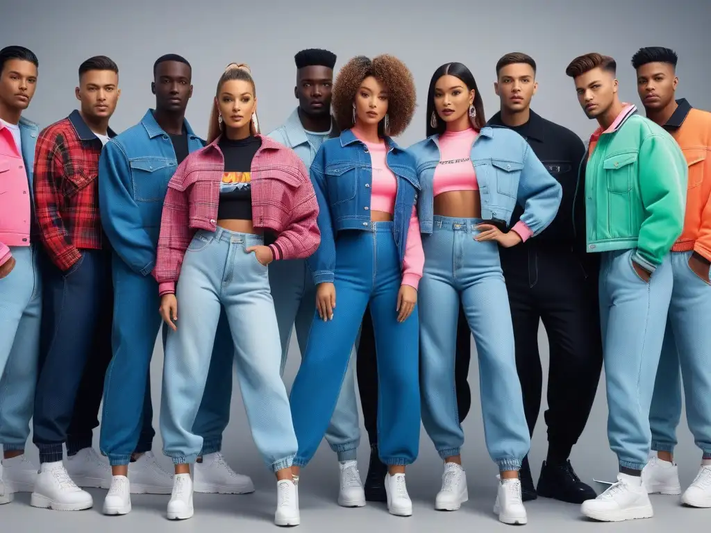 Un grupo de adolescentes con moda retro de programas televisión 90, influenciados por clásicas series juveniles de la época