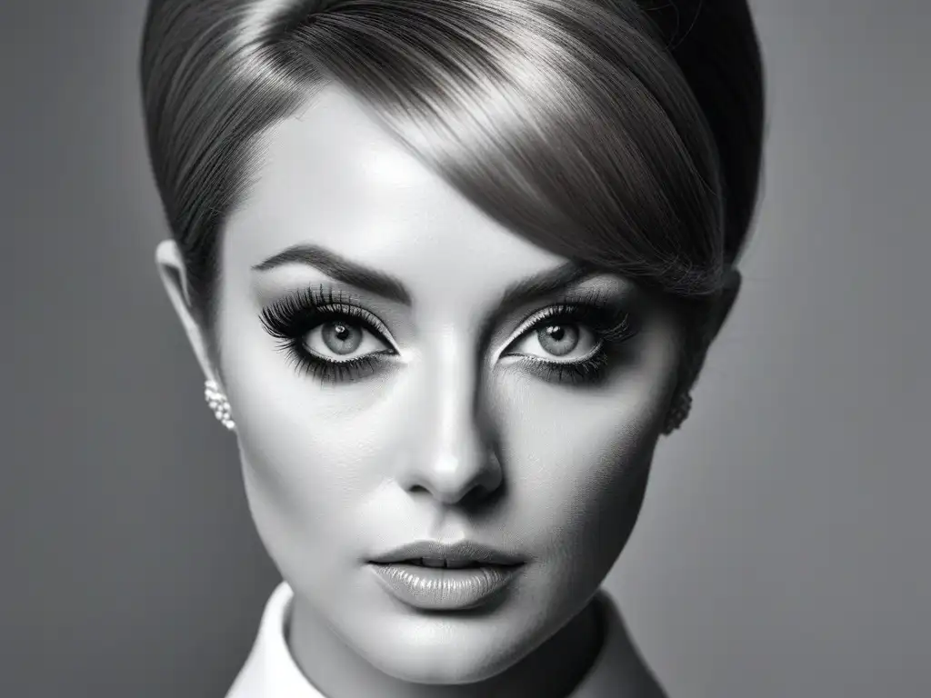 Retrato ultra detallado de Twiggy en los años 60 Una imagen nostálgica de Twiggy en los años 60, con su icónico estilo de moda y mirada cautivadora