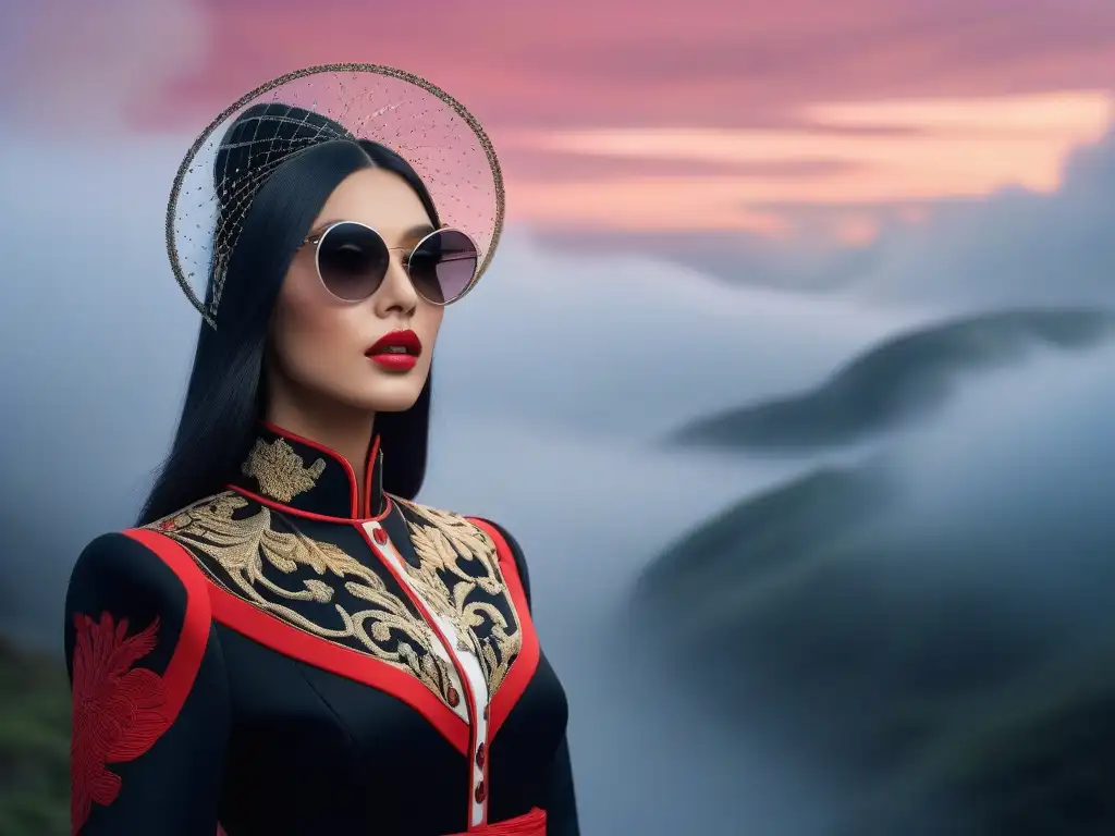 Obra maestra retro: moda y arte fusionados en detalle Una impactante colaboración entre moda retro y arte, con elementos artísticos y colores vibrantes en una escena detallada y fascinante