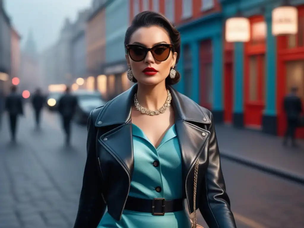 Estilo vintage en la ciudad: mujer moderna con toque retro Una mujer elegante combinando moda vintage con estilo urbano, inspirando a incorporar piezas vintage en tu look