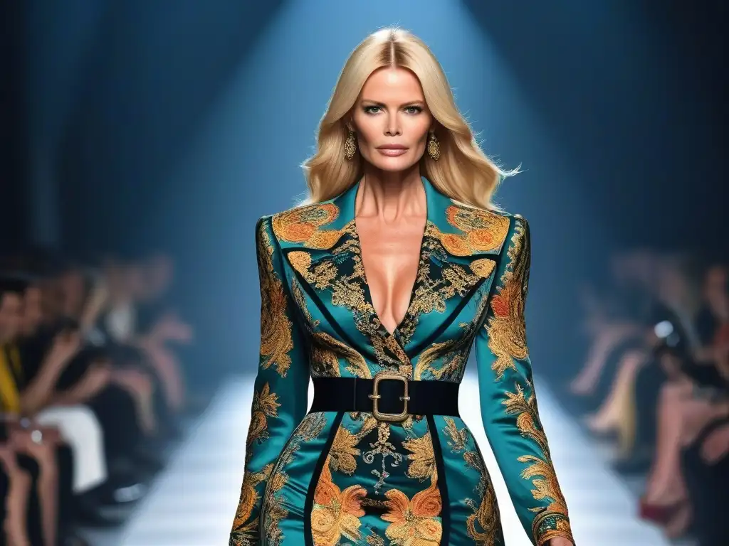 Claudia Schiffer deslumbra en desfile de moda Versace de los 90 Claudia Schiffer deslumbra en pasarela con un icónico vestido de Versace de los 90