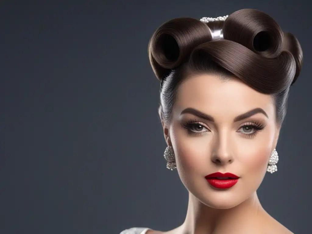 Estilo vintage: peinado clásico de los años 50 Un peinado icónico de los años 50, con ondas perfectas y accesorios glamorosos