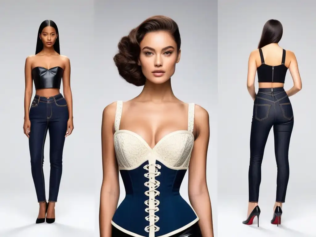 Transformación femenina: de corsets a crop tops en el siglo XX Transformación de la silueta femenina a lo largo del siglo XX, de corsets a crop tops