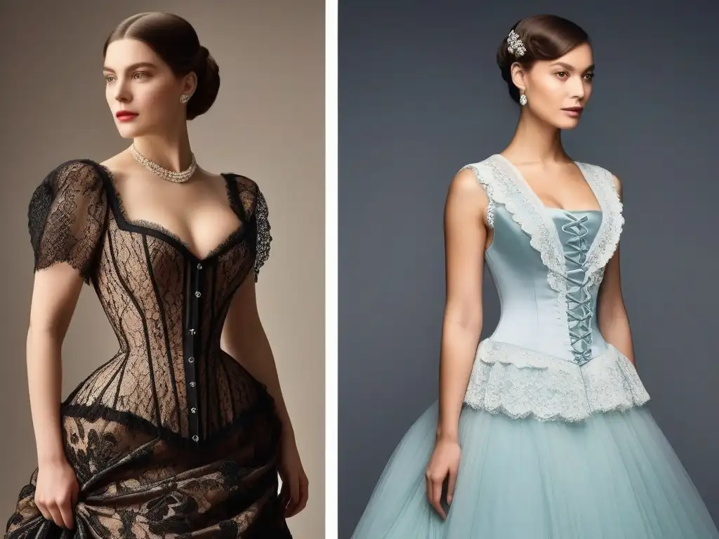 Evolución silueta femenina 1910: de opulencia a simplicidad Comparación de la silueta femenina en la moda retro del siglo XX, de la opulencia a la simplicidad