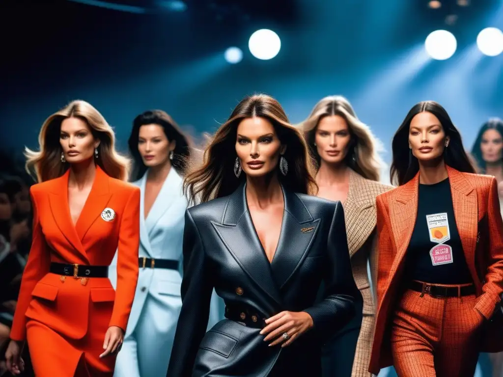 Cuatro supermodelos icónicas de los años 90 desfilan con estilo en una pasarela de alta moda