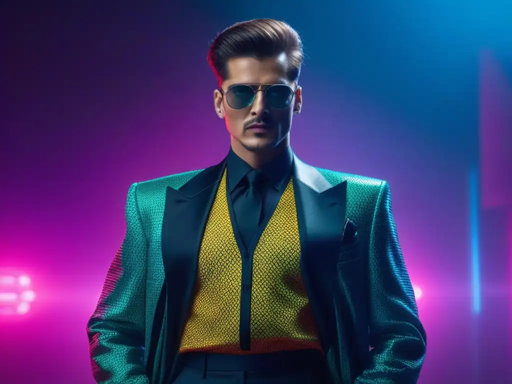 Un viaje a la moda retro años 80 tecnología fusionada con estilo y colores vibrantes