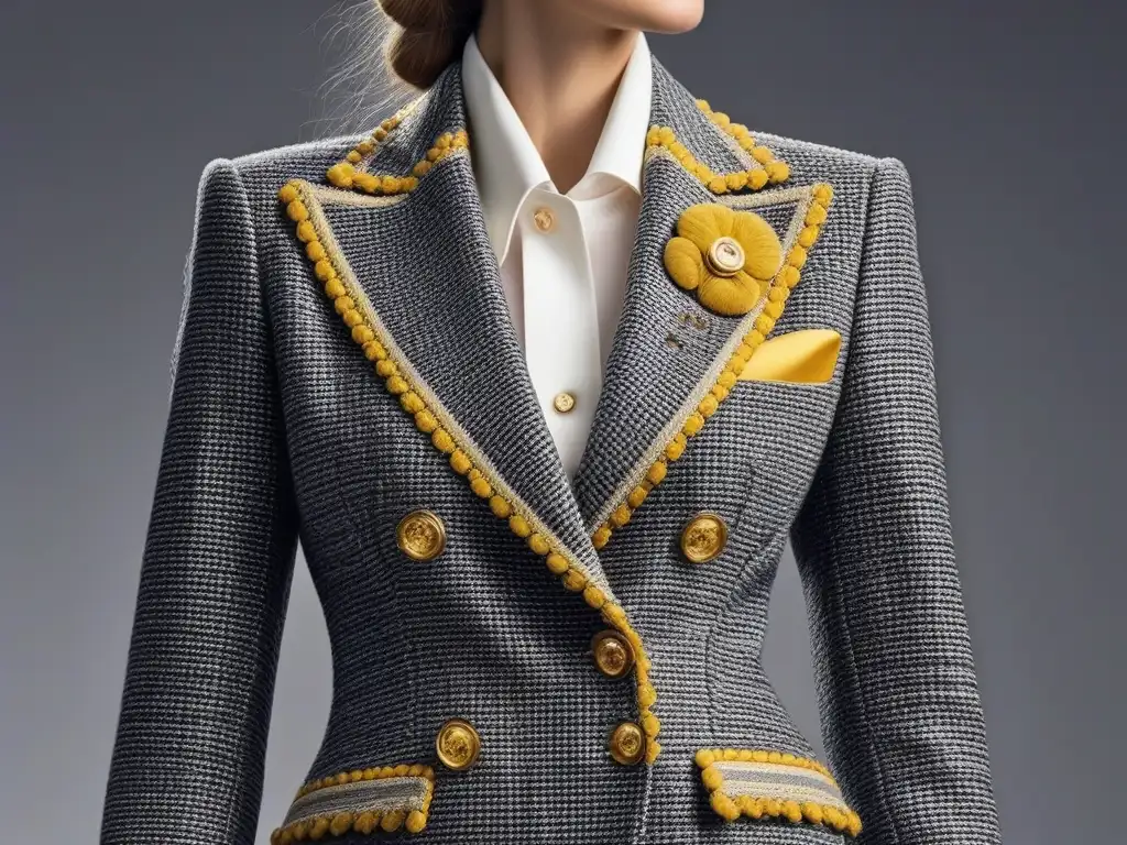 Chanel: Elegancia atemporal vs Comparación visual entre un traje de tweed vintage de Chanel y su versión contemporánea, destacando la evolución de la moda